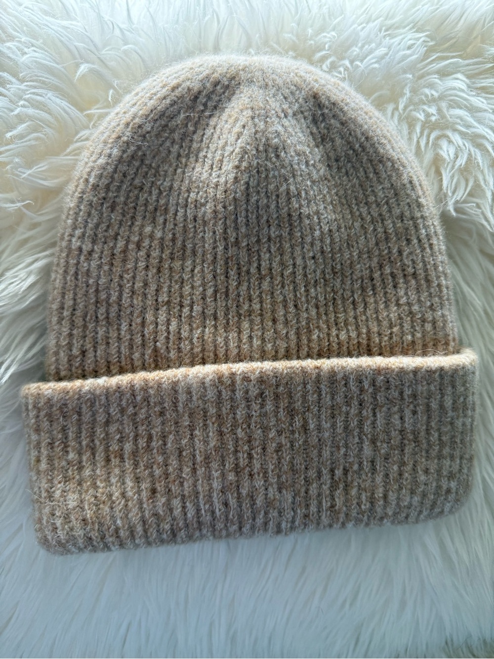 J.Crew Marled Beanie in Supersoft Yarn Heathered Camel Natural